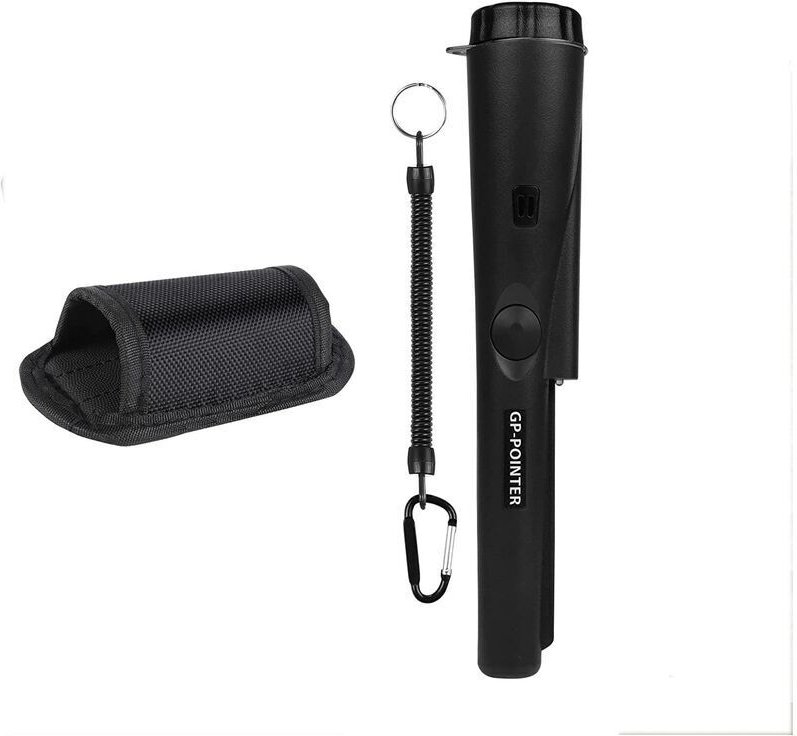 Tragbarer Metalldetektor, 360°-Scan, Vibration, Lichtalarm, -20/-60 °C, schwarz