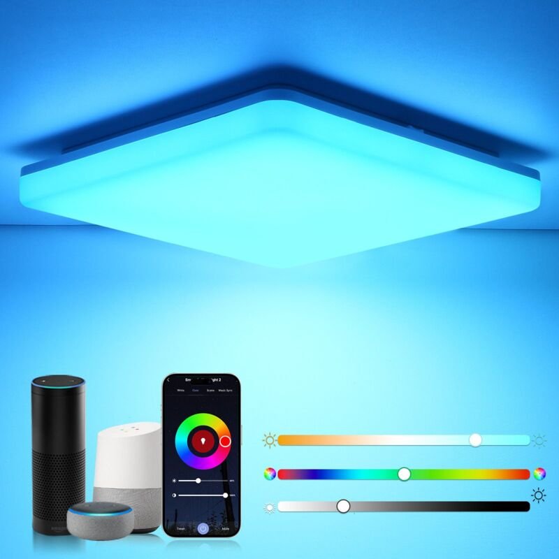 Oraymin - Deckenleuchte led Panel Deckenlampe cct Dimmbar Weißes Quadrat