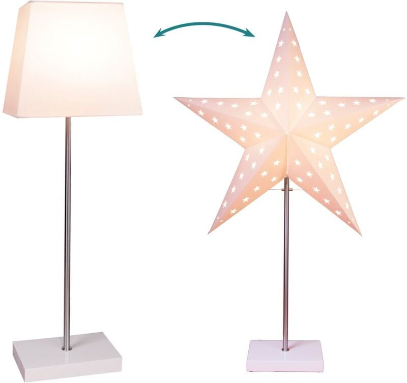 Eglo Christmas - eglo Weihnachts-Tischlampe mit zwei wechselbaren Lampenschirmen in Weiß, Tischleuchte Weihnachten mit K...