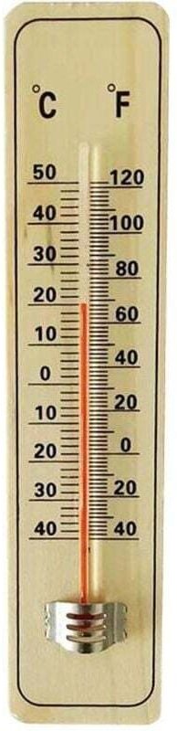 Ulisem - Analoges Gartenthermometer aus Holz für den Innen- und Außenbereich. Temperaturthermometer H3c7