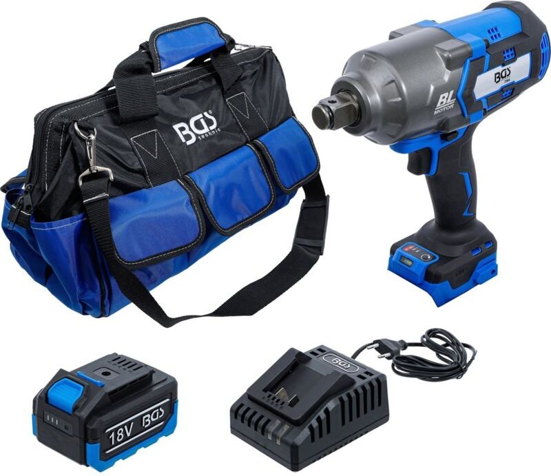 BGS 7391 Akku-Schlagschrauber-Satz, bürstenlos, 12 00 Nm, 18 V, mit Akku und Schnell-Ladegerät