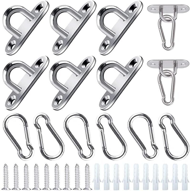 20 Stück Kajak-Deckschnallen, 5 mm Ösenplatte, seewasserbeständiger Edelstahl 304, Bump-Form