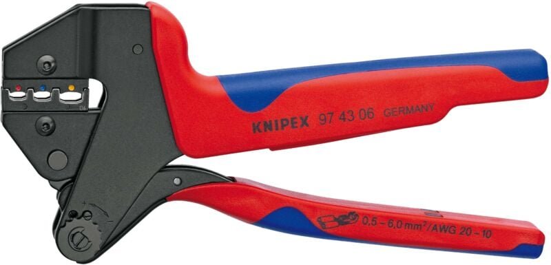 Knipex - 97 43 06 Crimpzange Isolierte Kabelschuhe, Isolierte Steckverbinder 0.5 bis 6 mm²