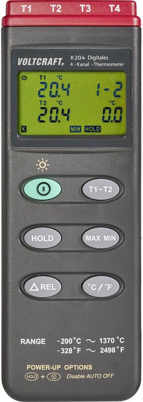 VOLTCRAFT K204 Temperatur-Messgerät -200 - +1370 °C Fühler-Typ K