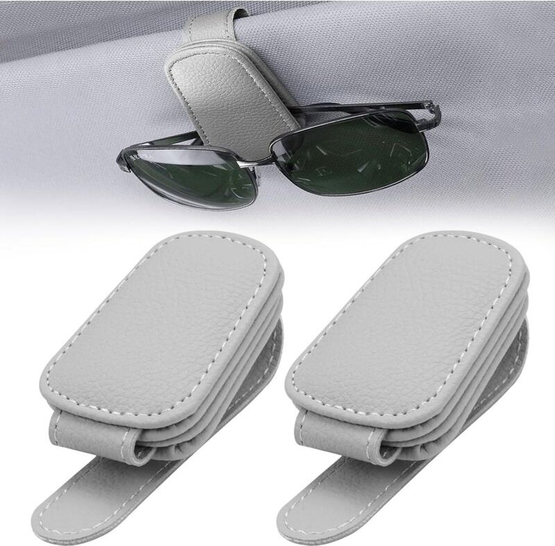 2 Stück Brillenhalter aus Leder fürs Auto, Brillenhalter fürs Auto, Brillenhalter fürs Auto, Brillenhalter für die Auto-...