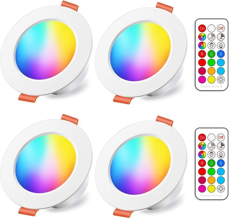 10 w rgb dimmbares warmweißes LED-Downlight (4er-Set)