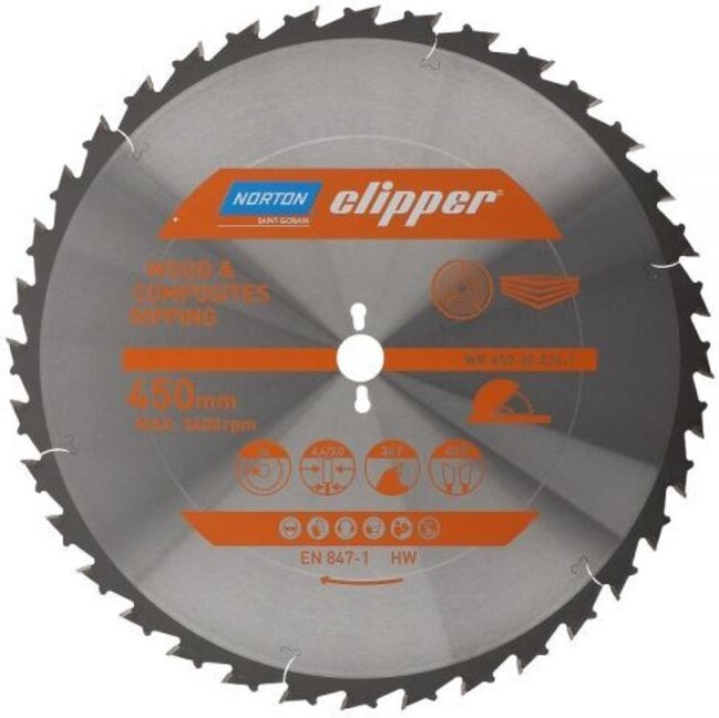 Norton Profi-Sägeblatt 450 mm 36 Zähne Hartmetall