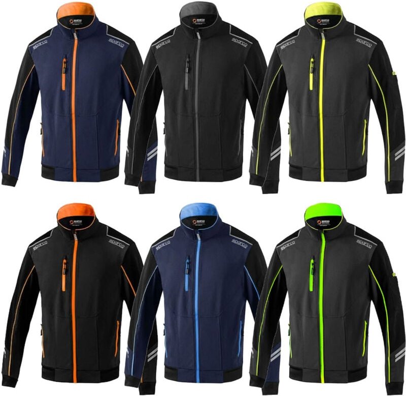 Sparco Austin Tech Light-Shell Arbeitsjacke 02413 - M - Schwarz / Orange