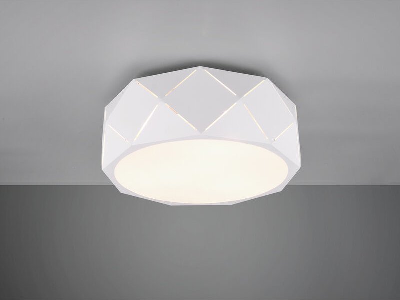 Moderne Deckenleuchte zandor mit Lasercut Muster Weiß ø 40cm