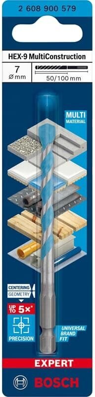 Bosch - Accessories expert HEX-9 2608900579 Mehrzweckbohrer 1 Stück 7 mm Gesamtlänge 100 mm Sechskant