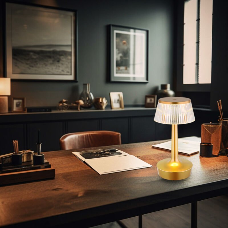 Globo Lighting - Akku Tischleuchte Kristall Tischlampe cct dimmbar Nachttischleuchte Touchdimmer, messingfarben, led 0,7...