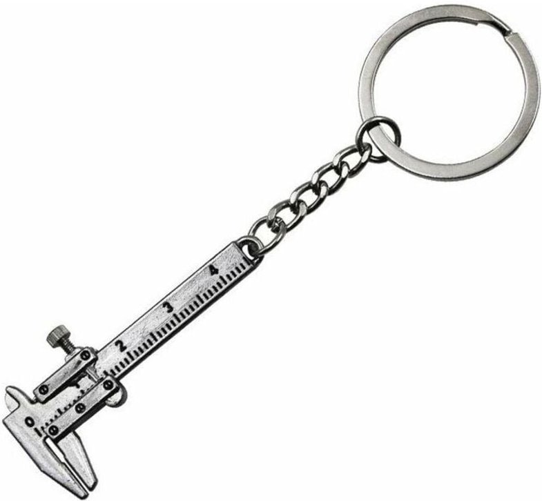 15 Stück neue tragbare 0–4 cm Mini-Messschieber, Schlüsselanhänger, Messwerkzeuge, Schlüsselanhänger-Stil, Simulationsmo...