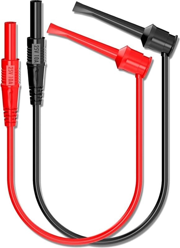 Dolaso - 2 Stück Bananen-Messleitungen für Prüfhaken, 4 mm weiblicher Bananenstecker für Prüfhaken, Multimeter-Verlänger...