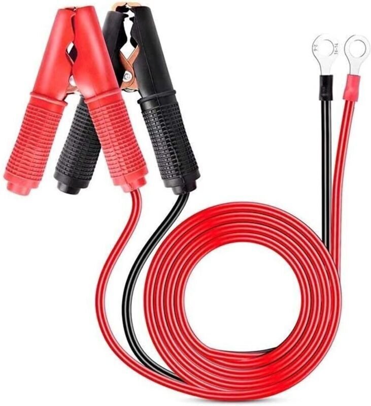 2 Stück 30A Krokodilklemmen 12V/24V Starthilfekabel für Autobatterieladegeräte – 1 m