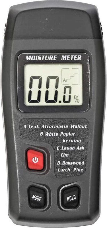 Holzfeuchtemessgerät, digitales Feuchtigkeitsmessgerät, 2-poliger tragbarer Sensor-Holzfeuchtetester mit LCD-Display und...