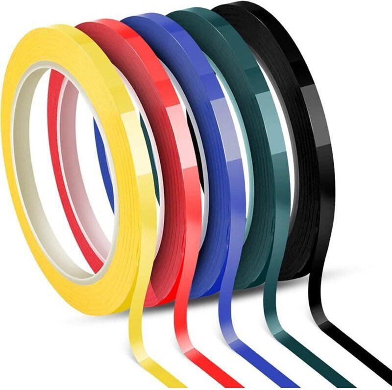 Whiteboard-Klebeband, selbstklebend, 5 verschiedene Farben, 6 mm x 66 m pro Rolle, Packung mit 5 Rollen