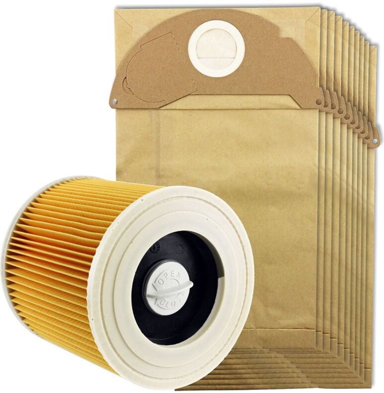 Für Wet&Dry Wd2 Staubsaugerfilter und 10x Staubbeutel