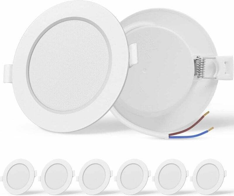 6er-Set LED-Einbaustrahler, hohe Helligkeit, 9 W (entspricht 72 W Glühlampe), 230 V Wechselstrom, neutralweißes Licht (4...