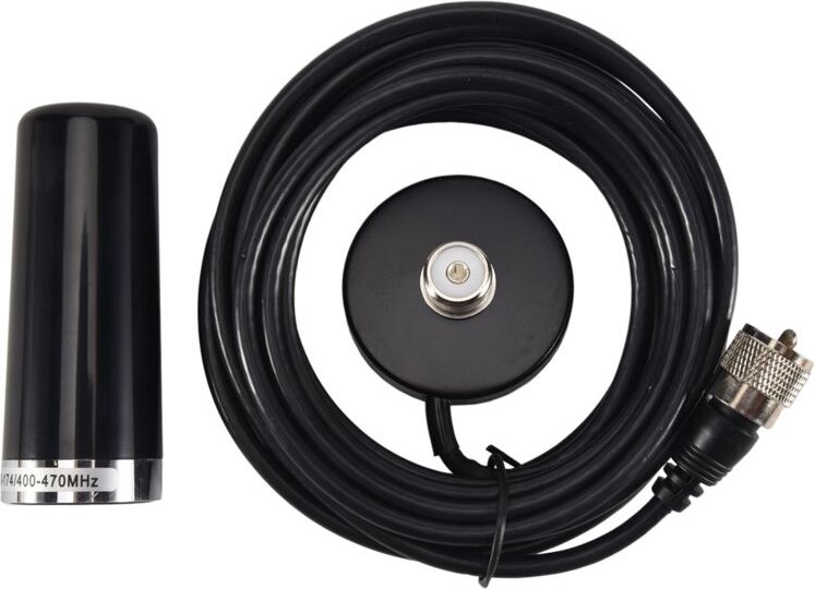 Oppxun Mini-Dualband-VHF-UHF-N2RS-Antenne mit magnetischer Halterung, 5 m RG316-Kabel für Mobilfunkgeräte im Auto