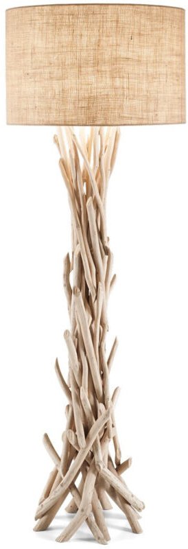 Driftwood - 1 Leuchte Stehlampe Braun, Beige mit Schirm, E27 - Ideal Lux