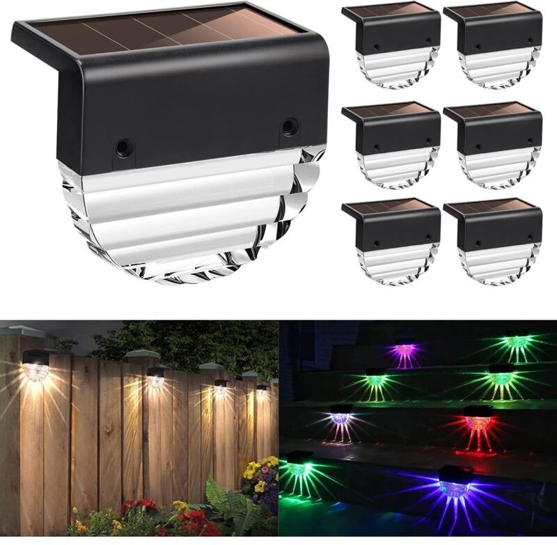6er-Pack Solarleuchten für den Außenbereich, Garten, wasserdichte Solarleuchten, Solar-Zaundekoration mit 2 LED-Modi, wa...