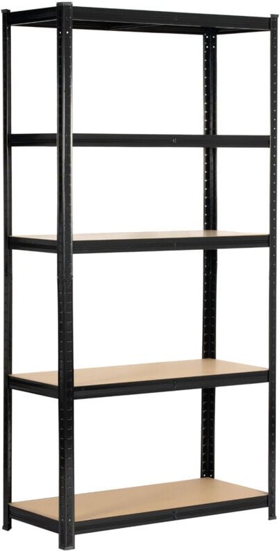 Schwerlastregal Schwarz 90 cm 5 Regalböden B90xH40xT180 cm