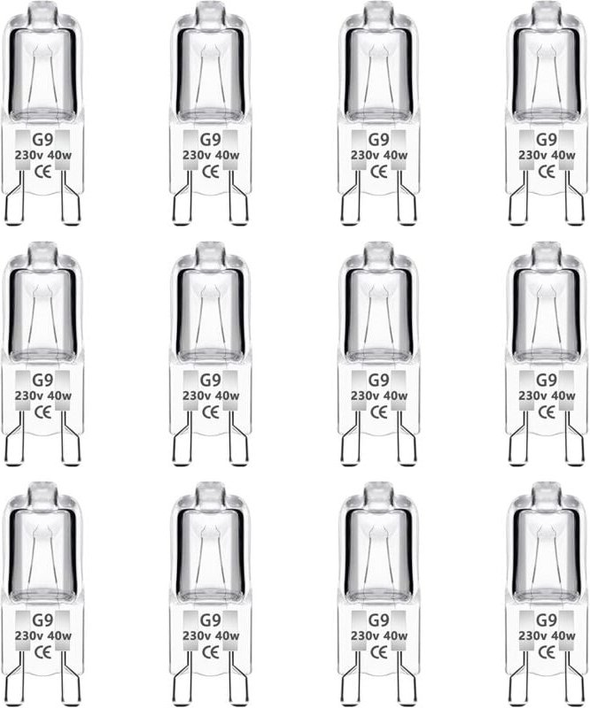 Thumbnail - Aougo - 12er-Pack G9-Halogenlampe, 40 w, 230 v, dimmbar 0–100 %, 480 lm, Warmweiß 2700 k, G9-Halogenlampe mit Doppelstif...