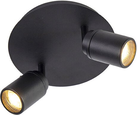 Moderner Badstrahler schwarz 2-flammig IP44 - Ducha