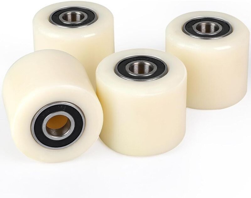 Satz mit 4 Nylonrädern 80x70 mm für Palettenwagen, 20 mm Achse, max. Traglast 500 kg, Kugellager