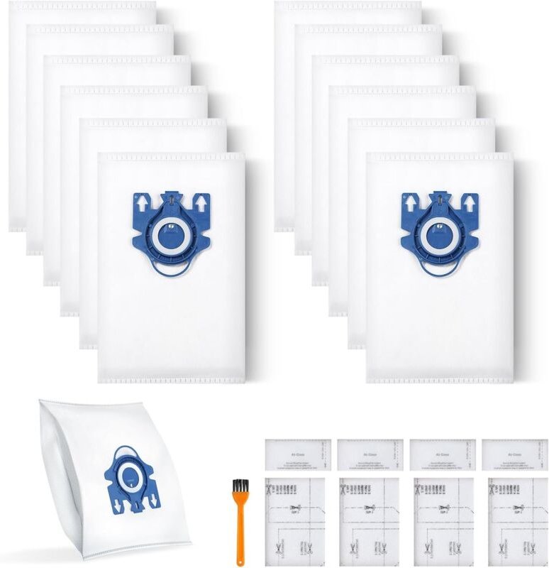 12er-Pack 3D-Staubbeutel, kompatibel mit Miele GN-Staubsaugern, Ersatz für Miele Classic C1 Complete Series C1, C2, C3, ...