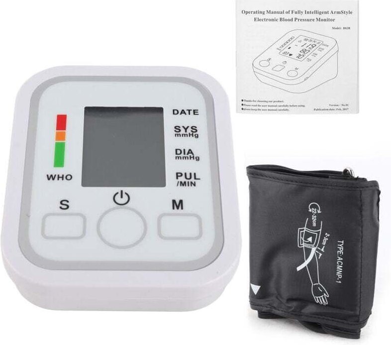 Vtizikl Tensiomètre à écran LCD, mesure précise, tensiomètre portable avec fonction de réglage de l'heure