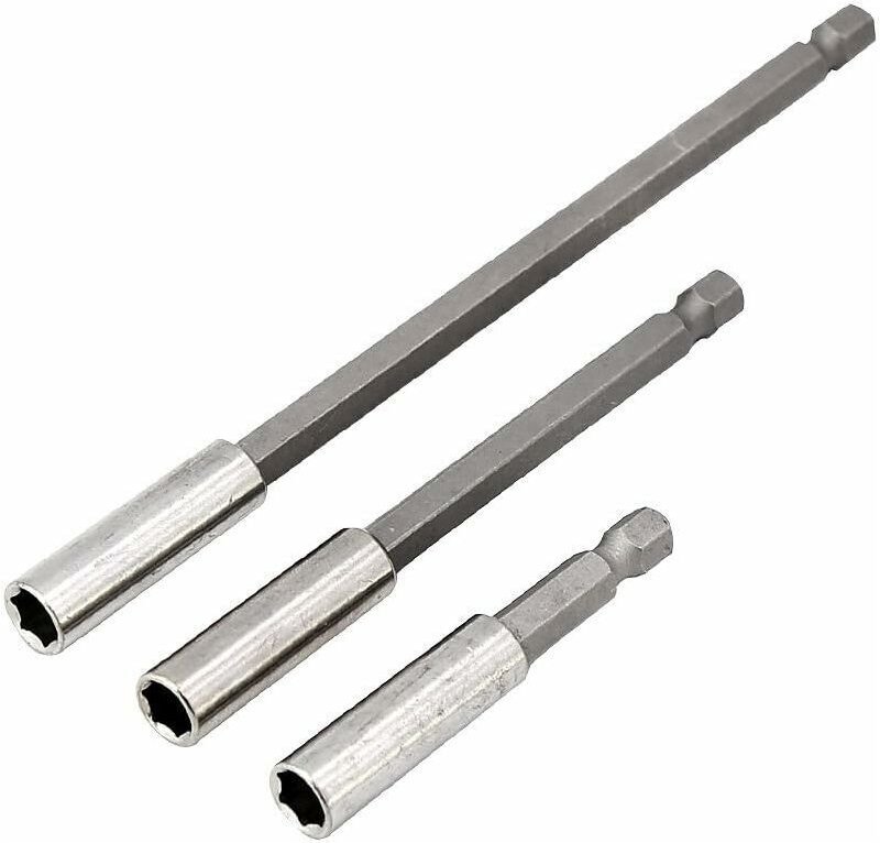 1/4"-Sechskant-Magnet-Bohrerverlängerungshalter, Bohrerwechselverlängerung 6,35 mm, Sechskant 60/100/150 mm, 3 Stück