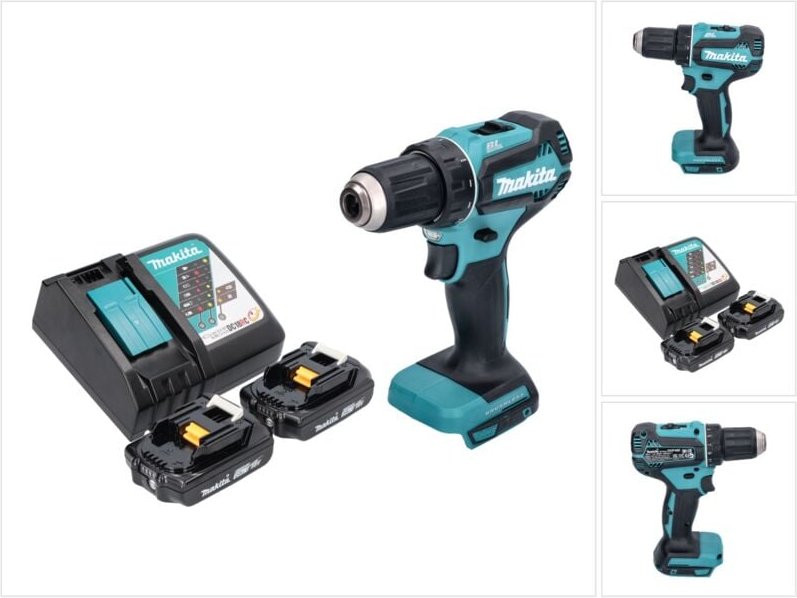 Makita DDF 485 RA Akku Bohrschrauber 18 V 50 Nm Brushless + 2x Akku 2,0 Ah + Ladegerät