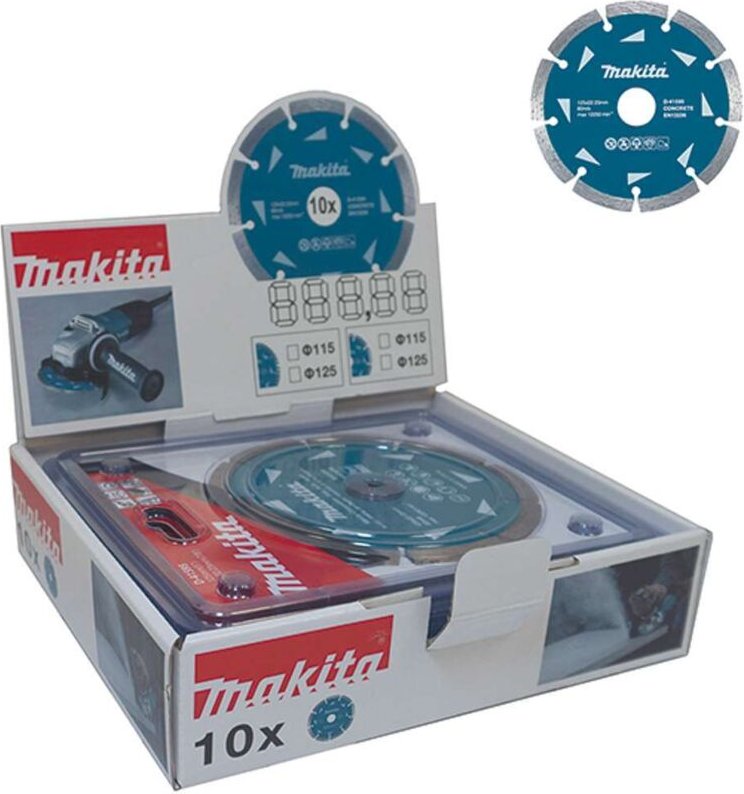 Zubehör - Satz Diamanttrennscheiben für Beton 125x22,2 mm, 10 Stück D-41595-10 - Makita