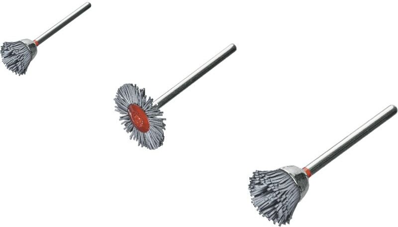 Lessmann ® - Lessmann Miniaturbürsten Set (3 mm Schleifborsten, je einer Rundbürste) 499801