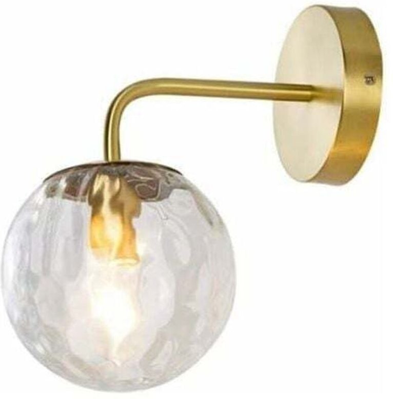 Wohnzimmer- und Eingangswandleuchte – Moderne Wandleuchte, Glaskugel, Schirm, Metall, Messing, Halterung, Einfachheit, W...