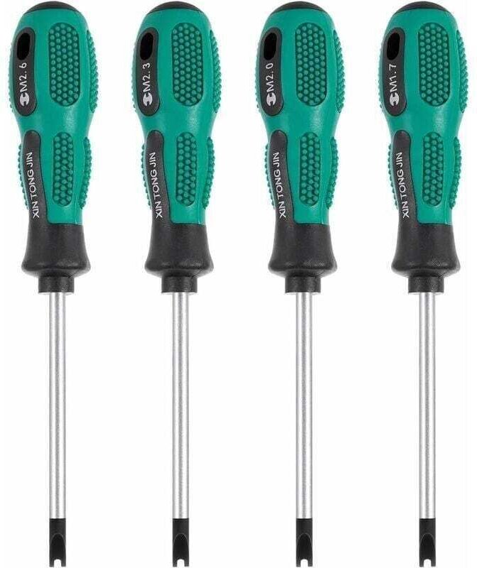 4-teiliges Set Schraubendreherbits, U-förmiger magnetischer Gabel-Schlitzschraubendreher, CR-V Multifunktions-Werkzeugse...