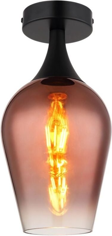 Kleine Deckenleuchte lavus mit Glas Lampenschirm Kupferfarbig, ø 15cm