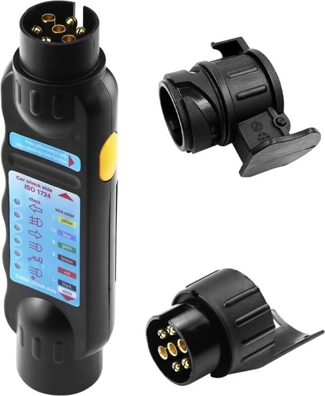 Ahlsen 7-poliger Anhängertester, 7-poliger Anhängerbeleuchtungs-Diagnosesteckdosen-Anhängertester, Tester für Anhänger- ...