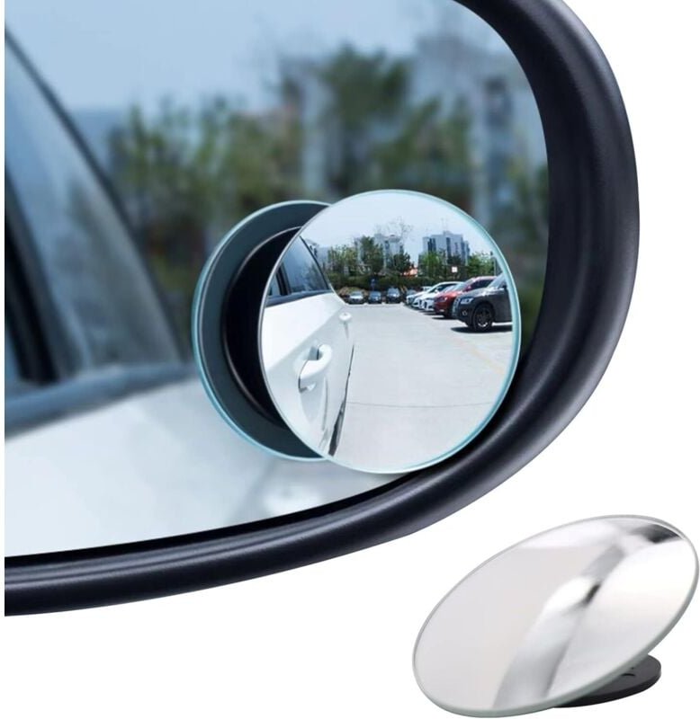 2er-Pack Auto-Spiegel für den toten Winkel, runder, weitwinkelverstellbarer, konvexer, rahmenloser HD-Glasspiegel für pk...