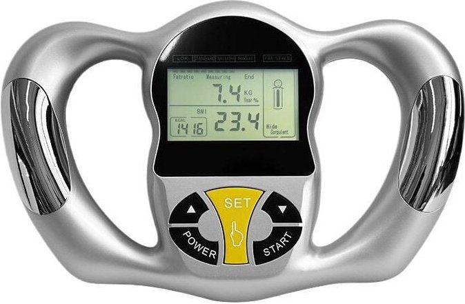 Lntyq Tragbarer Körperfettanalysator, tragbarer digitaler BMI-Monitor, Körperfettmessgerät, Kalorien-BMI-Messung, LCD-Bi...