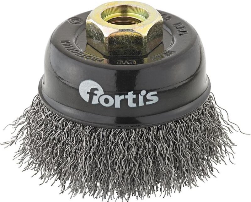 FORTIS Topfbürste, gewellter Stahldraht, 60x0,3mm M14