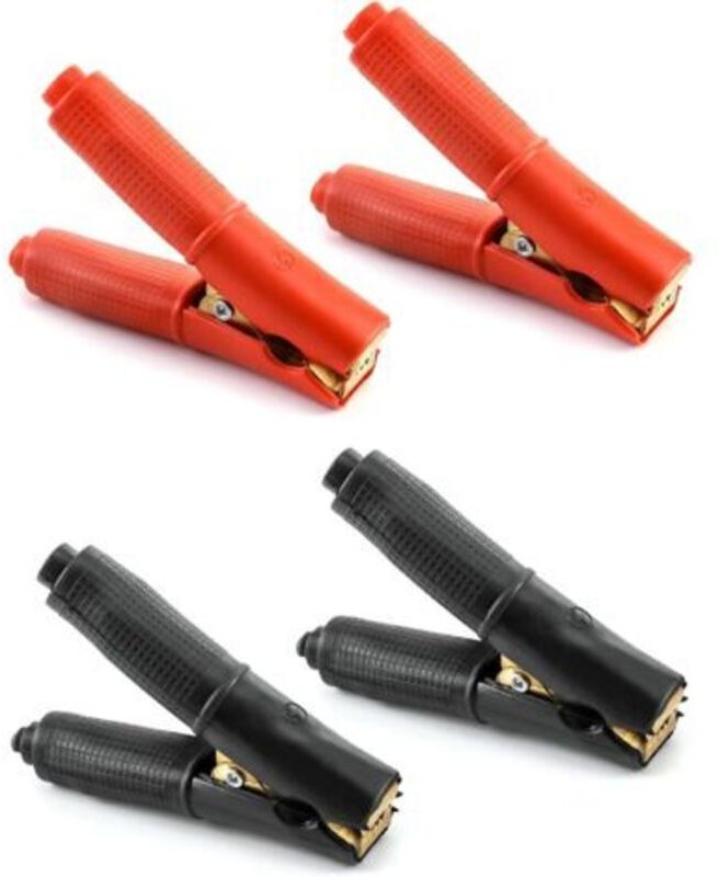 4er-Pack 100A Krokodilklemmen aus reinem Kupfer (2 schwarze, 2 rote), Batterieladegerät-Starthilfeklemmen, Schnellstarte...
