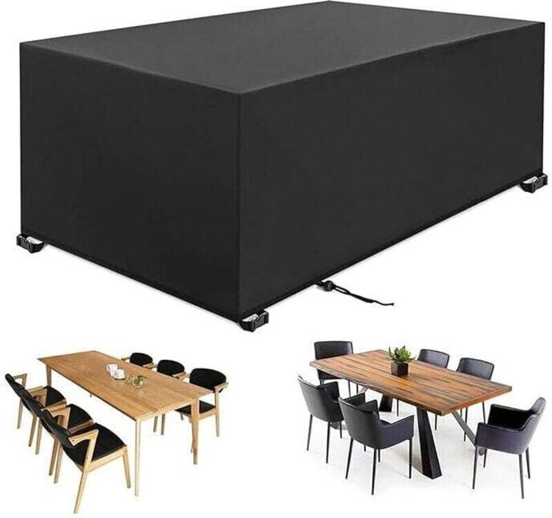 Gartenmöbelabdeckung, 180 × 120 cm (H): 74 cm, 420D Oxford-Gewebe, Schutzhülle für Tisch, Stuhl und Gartenmöbel, wasserd...