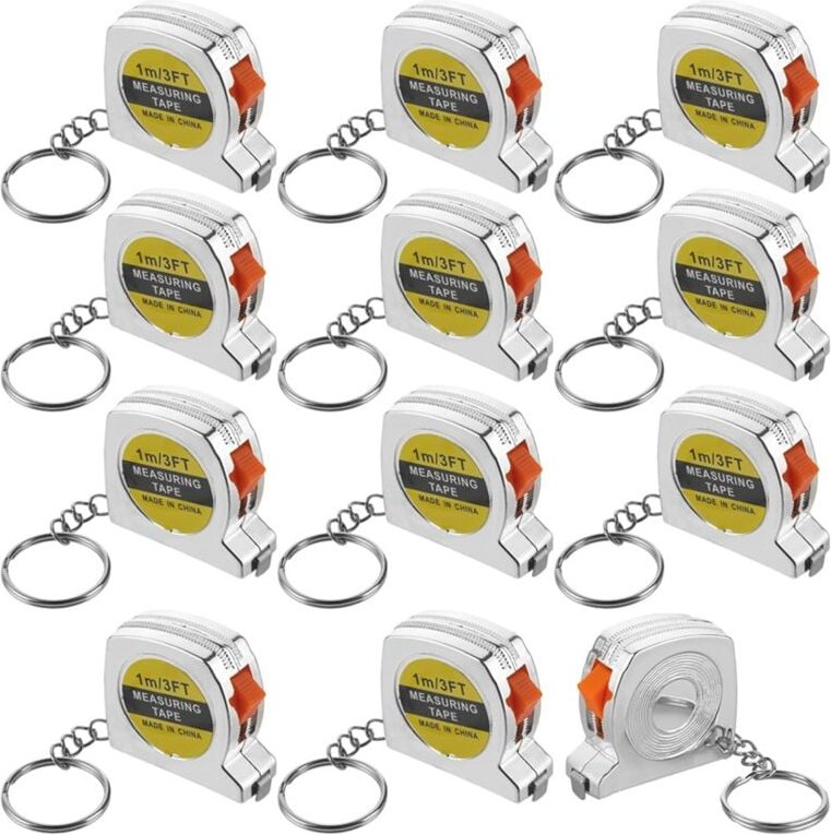 Tlily - 12 Stück Schlüsselanhänger-Maßband, 1,5 Zoll Mini-Maßband für Geburtstagsparty-Geschenke, Geschenktütenfüller, P...