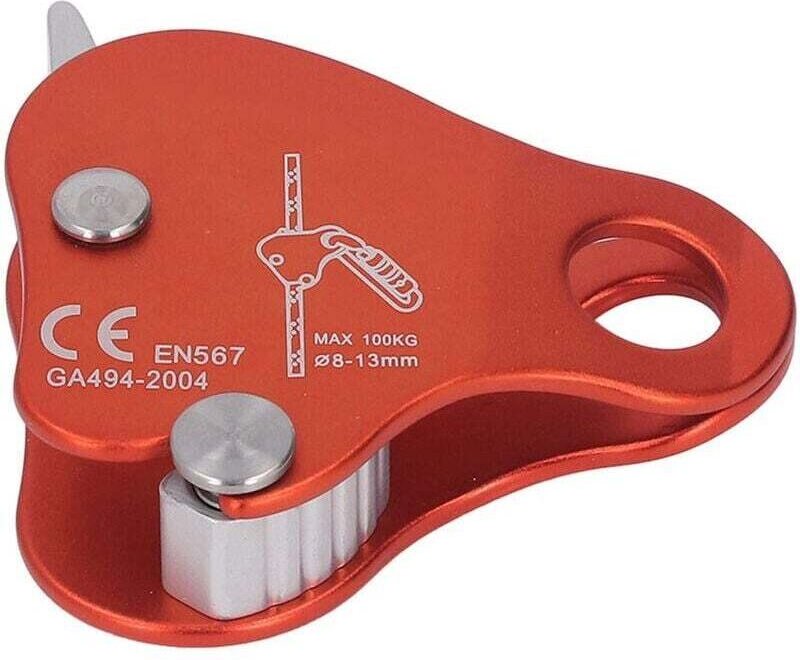 GABRIELLE Selbstsichernder Seilblocker aus Aluminiumlegierung, 8–13 mm, für Klettern und Bergsteigen im Freien, Orange