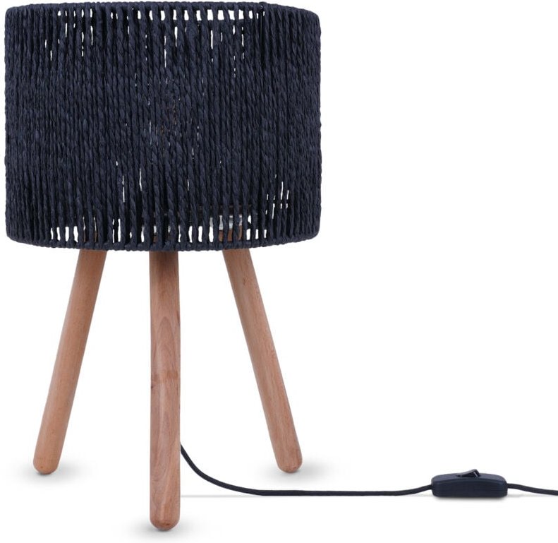 Tischlampe Schreibtischlampe Nachttisch Lampe Leselampe Lampenschirm Boho E27 Schwarz, Typ 4 - Paco Home