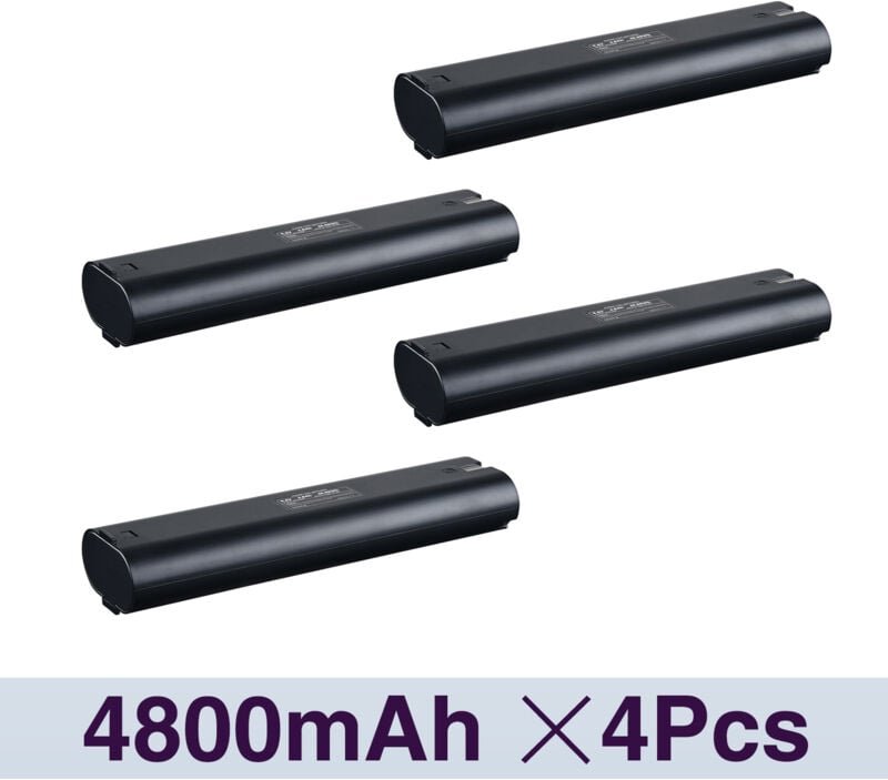 Pdstation - 4 Pack Shentec 9,6 v 4800 mAh Ni-MH Ersatz für Makita Batterien 9000 9001 9002 9033 9600 191681-2 192533-0 6...