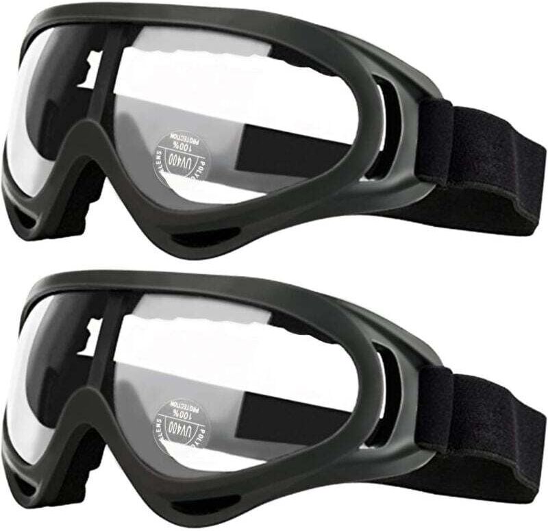 Paquete de 2 gafas de seguridad con protección antivaho y uv, perfectas para pistolas de espuma.