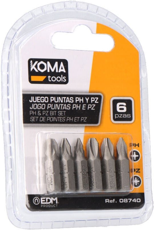 Satz mit 6 PH-Bits 1-2-3 PZ 1-2-3 x 25 mm KomaTools